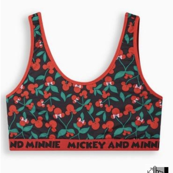 Disney Minnie Mouse Cotton Scoop Neck Bralette Sz M/L - Picture 1 of 8